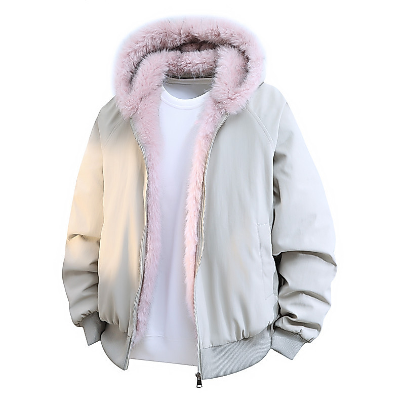 2026 novo estilo americano Retro gola de lã jaqueta feminina outono inverno novo estilo solto com capuz Parka jaqueta ac