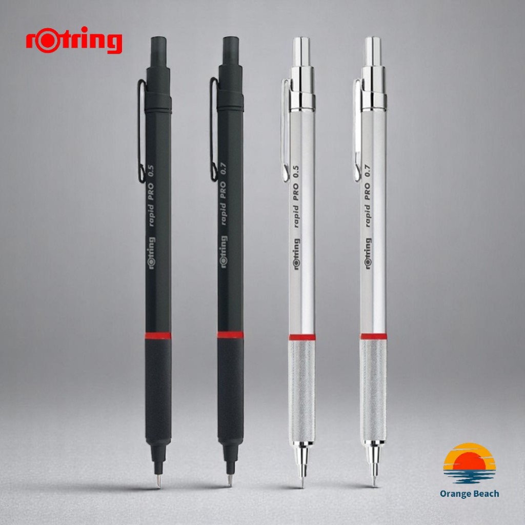 rOtring RapidPro Lapiseira/0.5 0.7 2.0mm Preto Prata 5 Tipos/Ponta Retratil/Latao Hexagonal