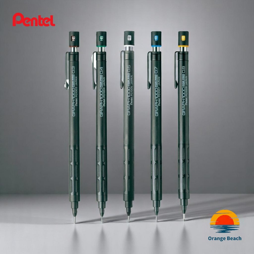Pentel Graph 1000 For Pro/Lapiseira Profissional Japonesa/0.3-0.9mm 5 Tamanhos/Corpo Metal