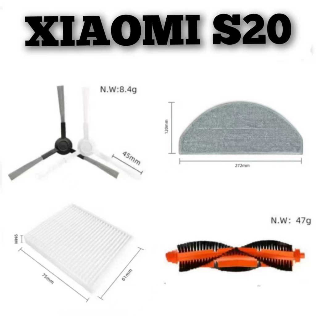 Para Xiaomi Robot Vacuum S20 Robô Aspirador De Pó Acessórios De Limpeza Escova P