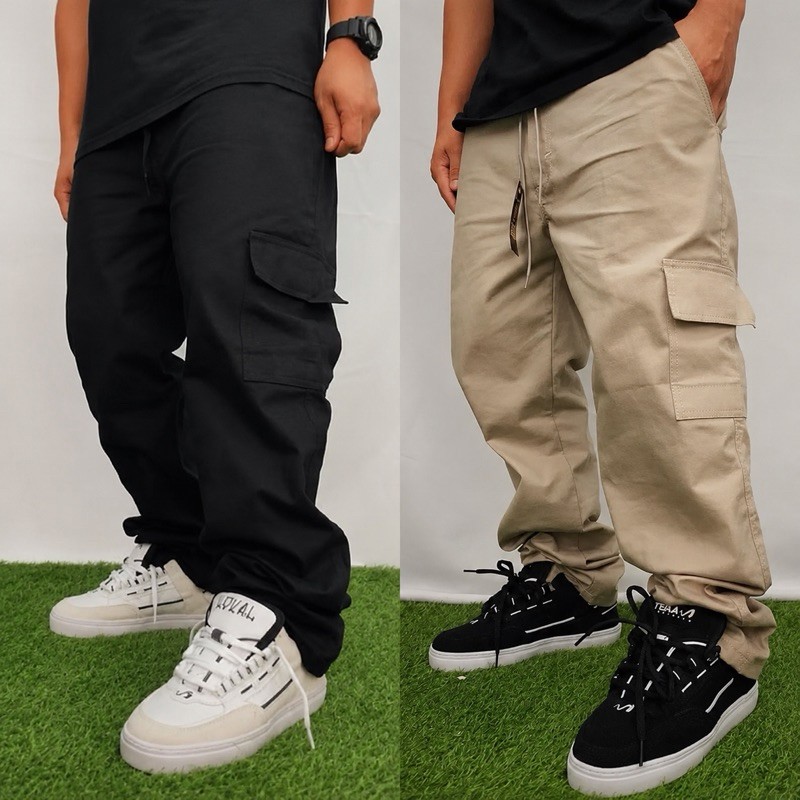 Kit 2 Calça Cargo Unissex Masculino Feminino Moda Streetwear Larga