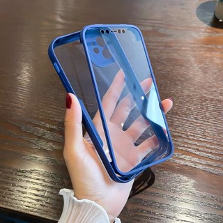 Luxo 360 Corpo Inteiro Frente + Costas Estojo De Telefone Transparente Para iPhone 11 Pro 12 Max X XR Capa De Silicone À Prova De Choque