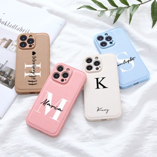 Nome Inicial Personalizado Capa De Couro Para iPhone 14 13 11 12 Pro Max X XR 7 8 Plus Borda Macia 13