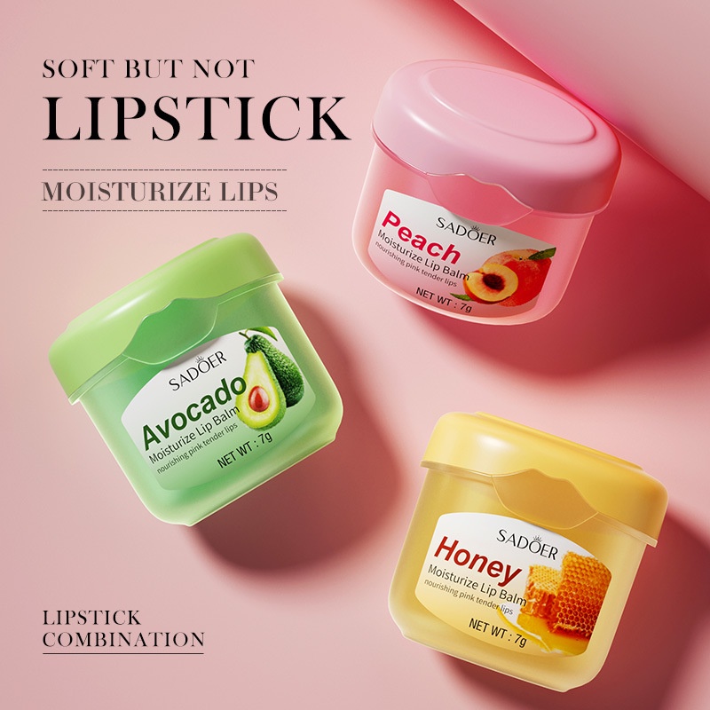 Bálsamo Hidratante Para Os Lábios Anti-Secagem Abacate/Pêssego/Mel - Beauty