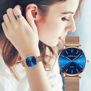 CRRJU Relógio De Quartzo Casual Feminino De Luxo Esportes De Negócios Analógico À Prova D