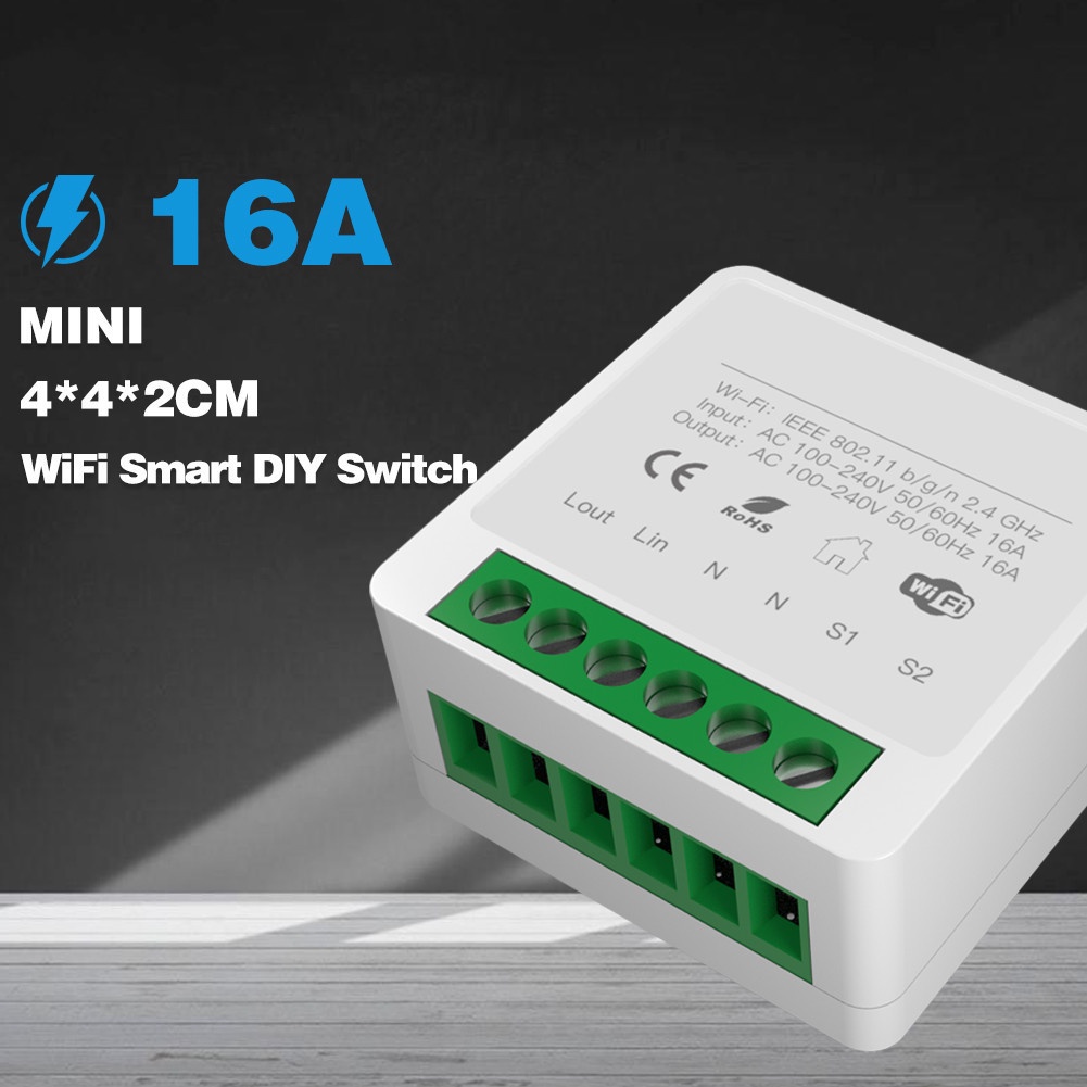 Tuya 16A Mini Interruptor Wifi Inteligente Automação Casa Alexa 16a