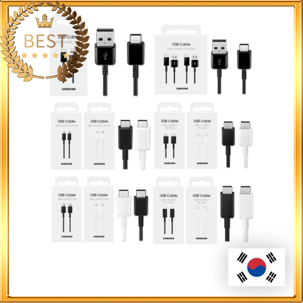 [SAMSUNG] 25W 45W PD High-Speed Galaxy C-Type Charging Cable C to C / A to C / 1m / 1.8M EP-DA705 / Charger Cabo De Carregamento De Alta Velocidade Tipo C Da Galaxy Para/A Carregador