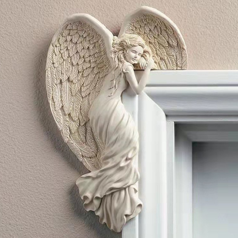 Asas De Anjo Presente Para Casa Resina Artesanato Moldura Da Porta Ornamento Interior E Exterior Jardim Decoração Parede