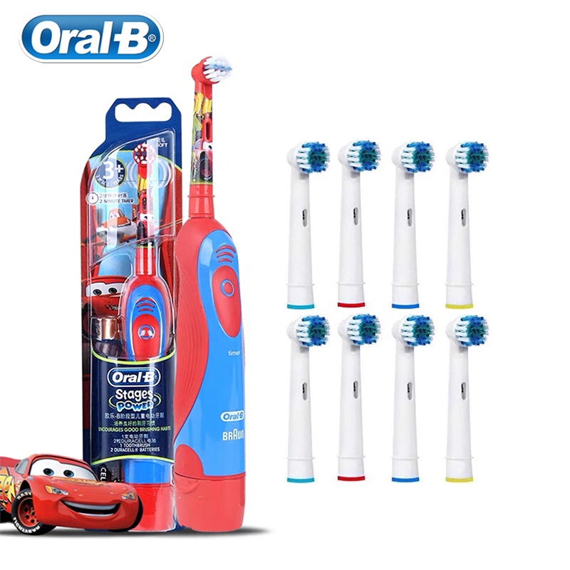 Oral B Crianças Escova De Dentes Elétrica Rotação De Cerdas Macias Limpos Suaves À Prova Dwaterproof Água Bateria Para 5
