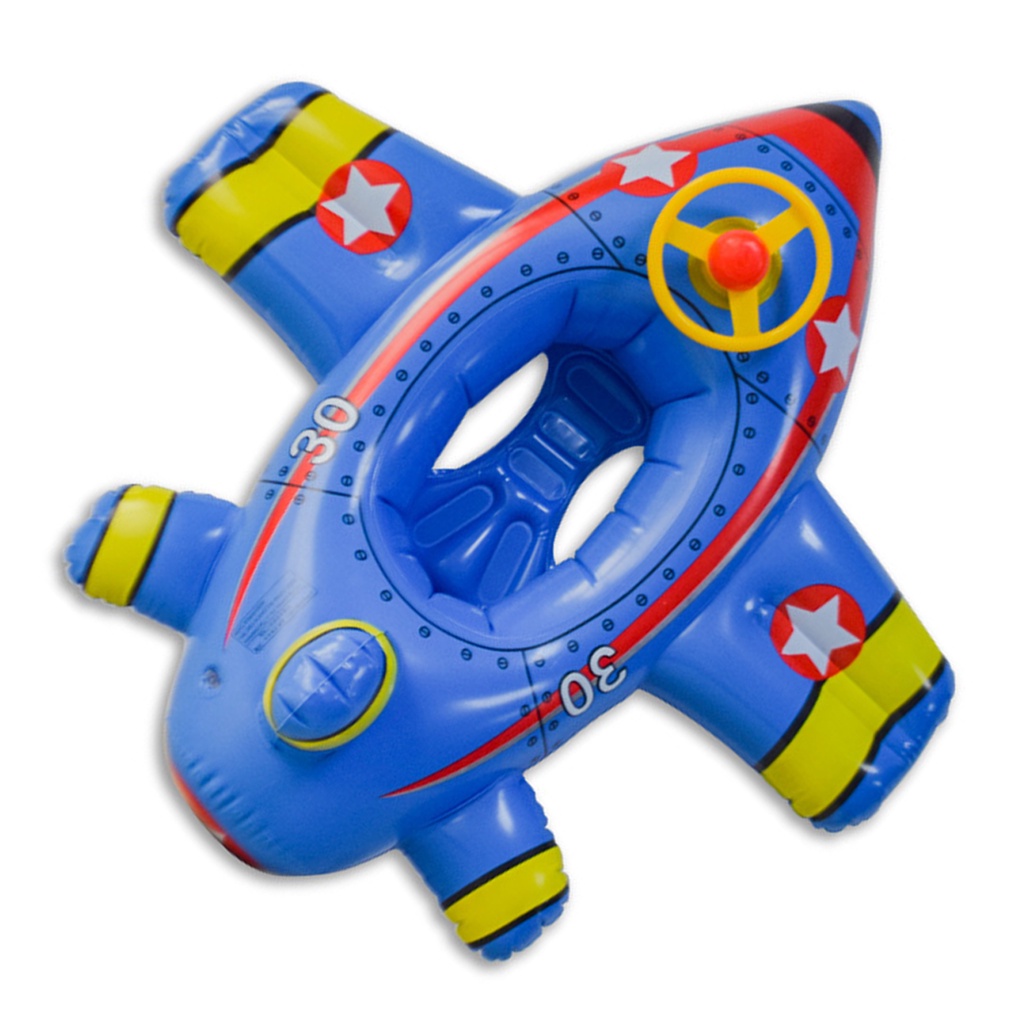 FREEGO Airplane Flutuadores De Piscina Em Forma De Flutuador Para Crianças , Brinquedos Infláveis Com Rodas E Buzina