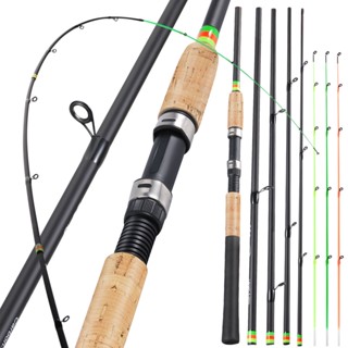 Sougayilang 6 Seções Vara De Pesca Giratória Carbono 24t Ações De Potência ABS Assento Do Carretel Cortiça Madeira EVA Cabo Max Drag 20KG