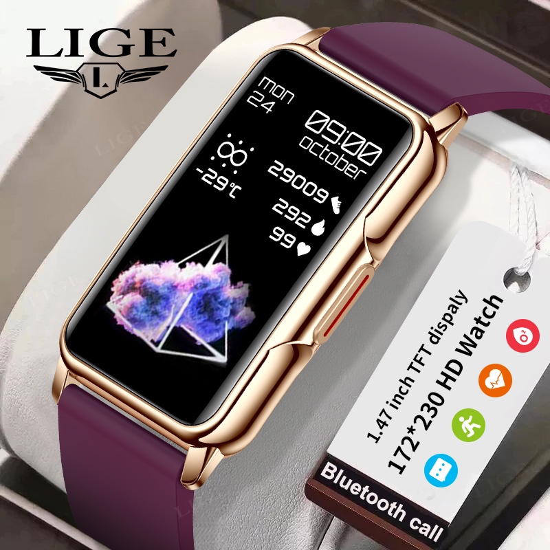 Lige 2023 Smartwatch Homem Bracelete Inteligente Mulher Tela HD De 1,47 Polegadas Freqüência Cardíaca Oxigênio Sangue À Prova D'água Relógio Esportivo Smartband