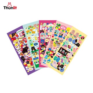 Autocolante Para Decoração De Jornal Thunlit Cartoon Sticker Coreano Ins Mini Wrapping Paper Hit Color Bear Pattern Papel Decorativo