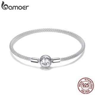 Bamoer Pulseira De Prata 100 % 925 17CM 19CM 21CM SCB105