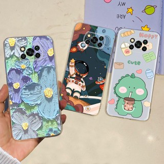 Xiaomi POCO X3/NFC Pro Estojo Silicone Transparente TPU 2023 Space Man Design Flor De Espaço Caixa De Telefone