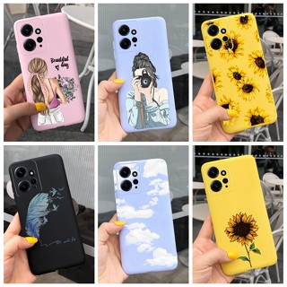 Xiaomi Redmi Nota 12 4G Gobal Fashion Girl Padrão Girassol Candy Cor Capa De Silicone Macia TPU