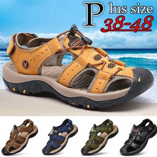 Sandália Masculina De Couro À Prova D