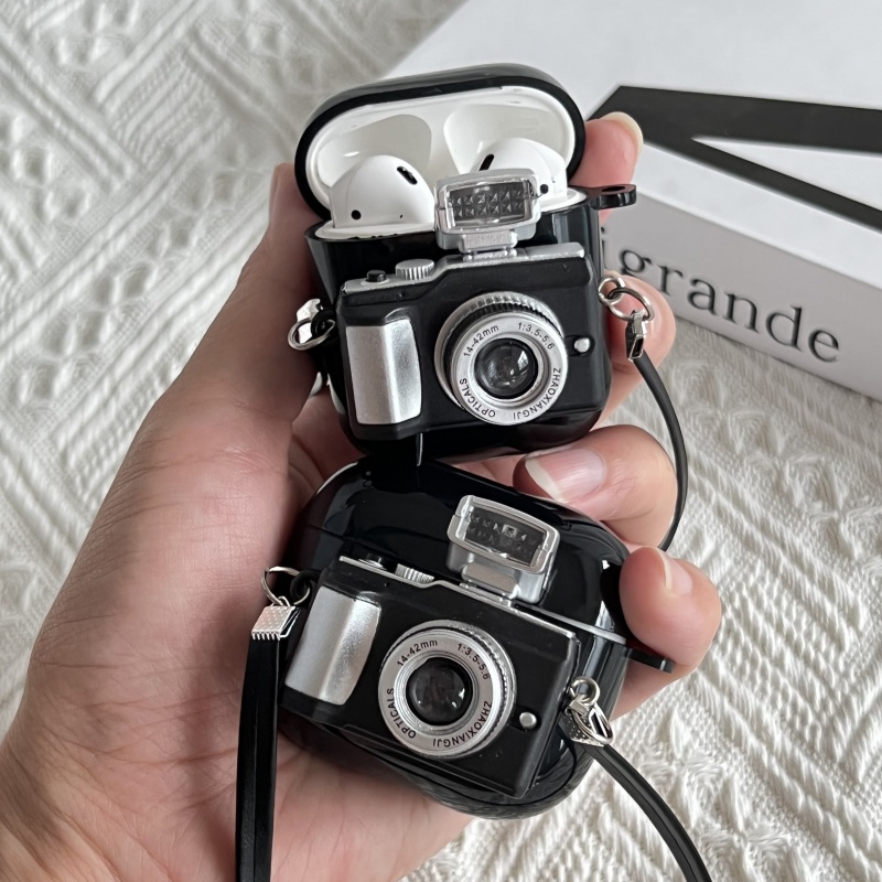 Câmera Incandescente 3D Capa Macia À Prova De Choque Para AirPods 1 2 3 4 Pro in