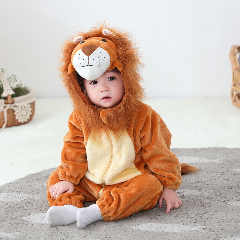Novo Desenho Animado Para Bebês Romper One Piece Cute Animal Lion Jumpsuit The King Baby Bodysuits em Oferta na Shopee
