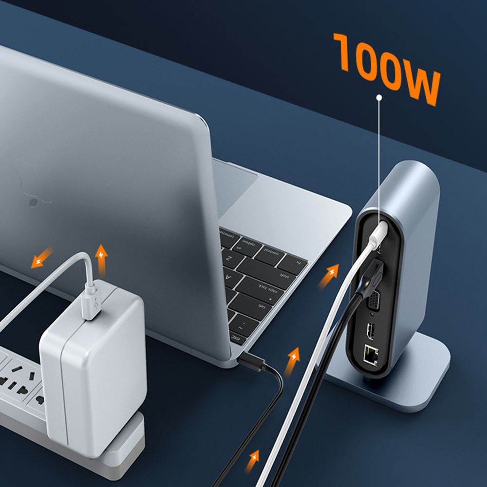 12-Em-1 USB C Hub Leitor De Cartão TF 3.0 4K HDMI Docking Station Adaptador Ethernet Para notebooks Mac — imagem 2 de 2