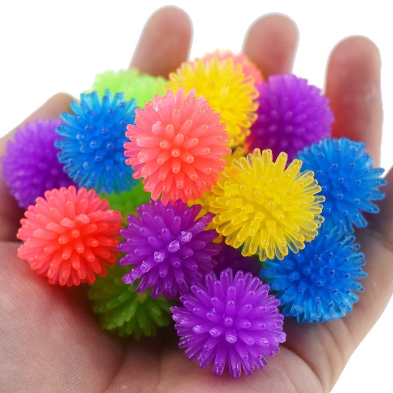 10Pcs Bola de Porco Espinho Ventilação Descompressão Mini Toy Yoga Relaxamento Muscular e Fitness