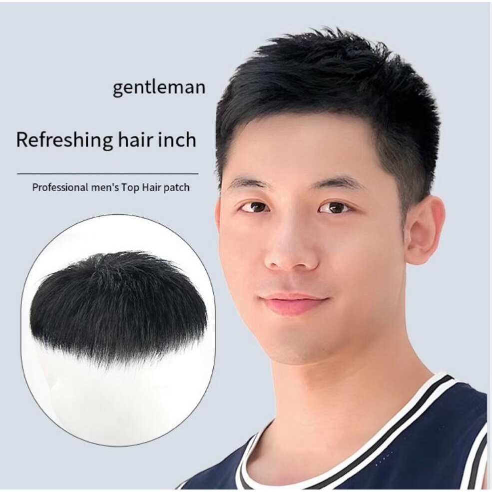 Cabeleira Masculina Peruca real Cabelo Humano Completo Bonito Juvenil Sentido Curto Polegadas Penteado natural