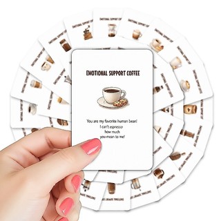 36 tema de café inglês cartões emocionais cura diversão cartões de texto amantes do café apoio emocional pequenos cartõe