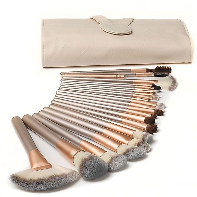 Super macio 24 pçs 12 pçs conjunto de pincéis de maquiagem conjunto completo um conjunto maquiagem artista cabelo Animal