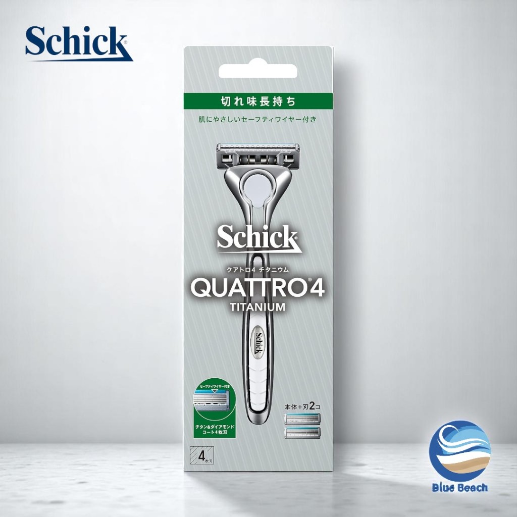 Schick Quattro4 Titanium Aparelho de Barbear/4 Laminas/Revestimento Titanio/SMR021/Japao