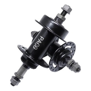Cubo de Freio a Disco Par Aço 36F Esferado Com Eixo Porca Dianteiro + Traseiro Preto Para Bicicleta