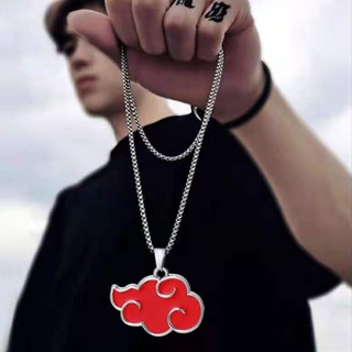 nuvem vermelha pingente colar para mulher narutos anime acessórios itachi titânio jóias dos desenhos animados pescoço correntes presente