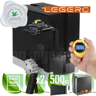 Kit 1 Motor 1/4hp Ppa Dz Hub Legero 2 Control Portão 500kg
