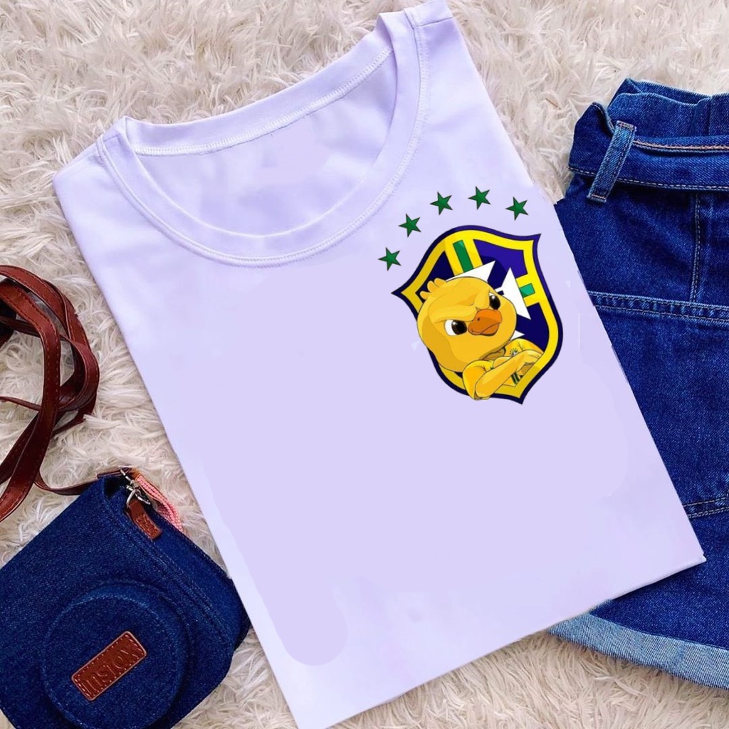 camiseta feminina do brasil t shirt copa
