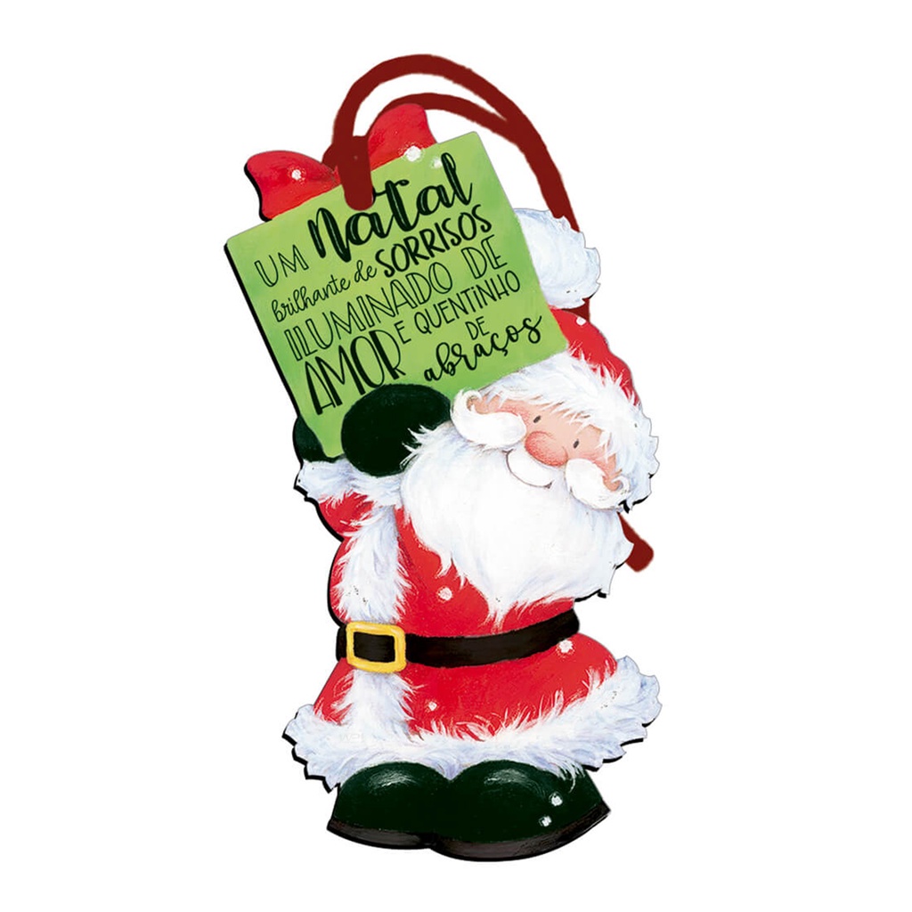 Enfeite Decorativo Árvore de Natal Papai Noel Natal Brilhante MDF 8x14cm -  Wp | Shopee Brasil