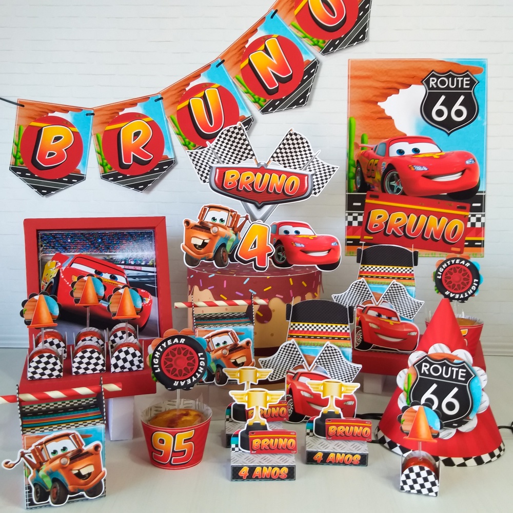 Kit Festa em casa Carros/ Decoração Relampago Mcqueen | Shopee Brasil