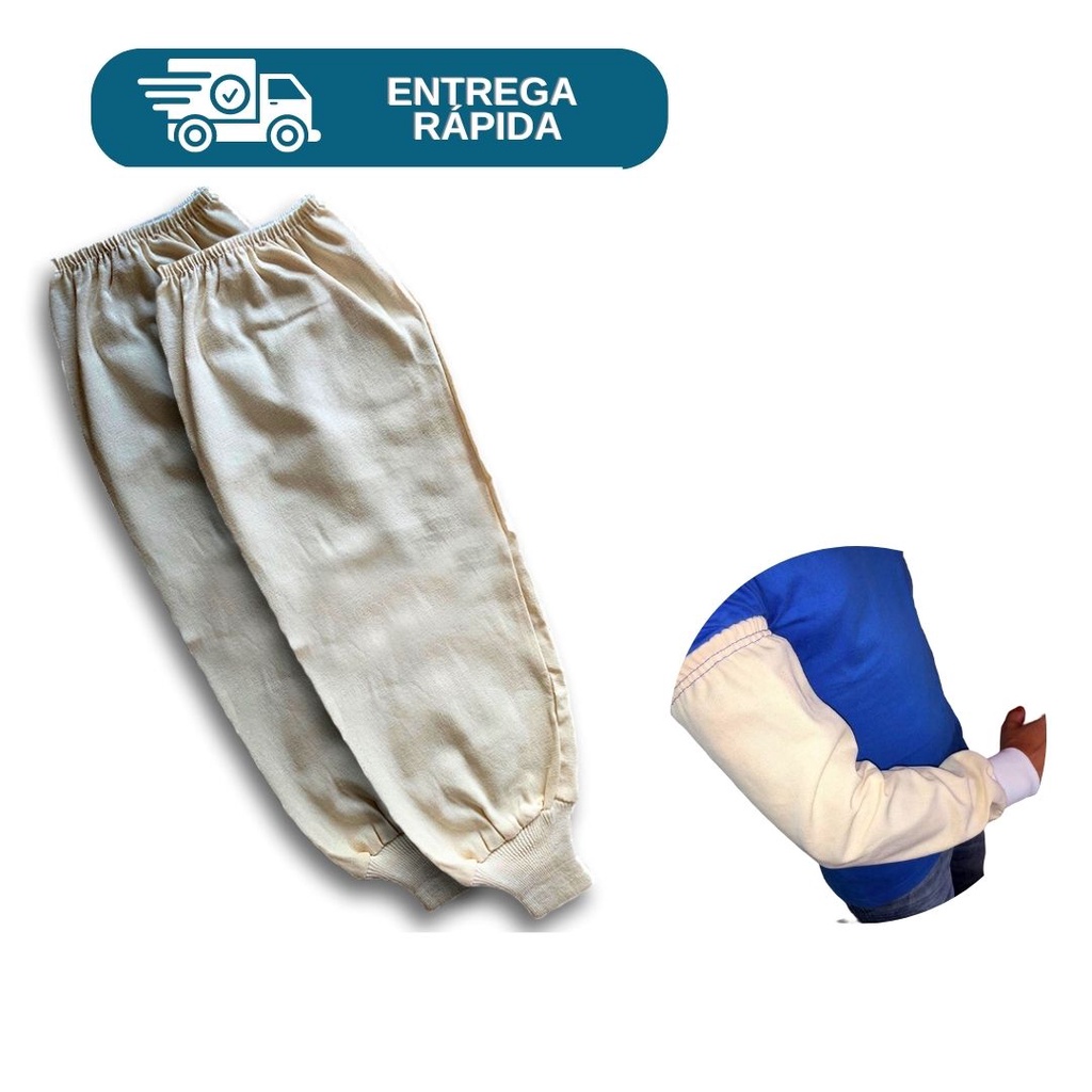 Mangote De Lona Com Punho De Malha Manga Em Elástico Soldador Segurança Epi