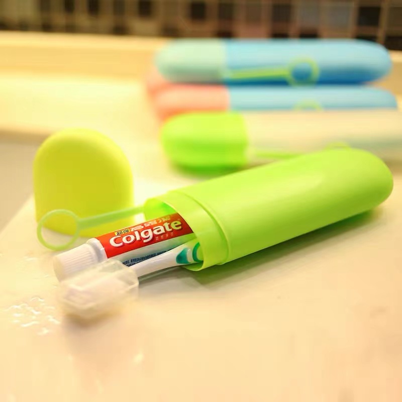 Estojo Porta Escova De Dente / Creme Dental Portátil Plástico Viagem Bolsa Escola