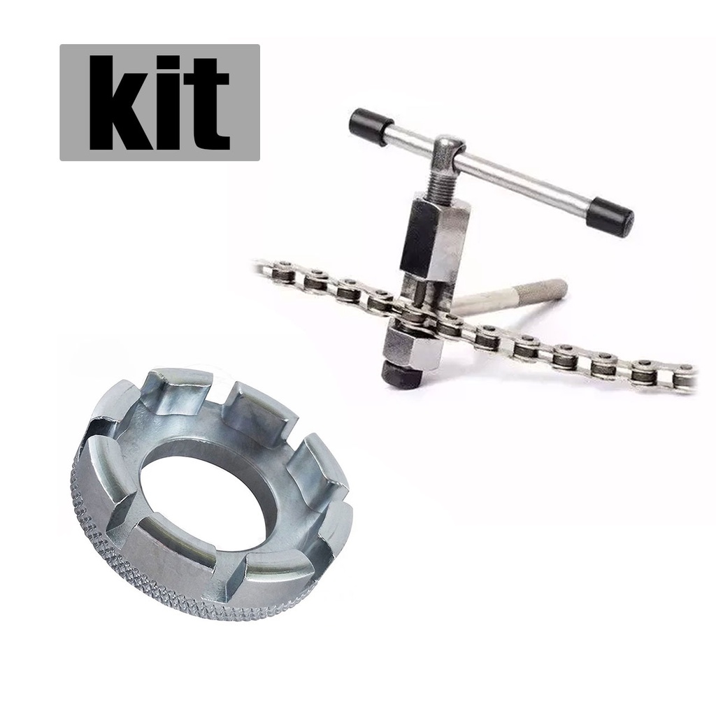 KIT Chave De Raio Bike + Chave Extrator De Corrente Bicicleta Mtb Speed ...