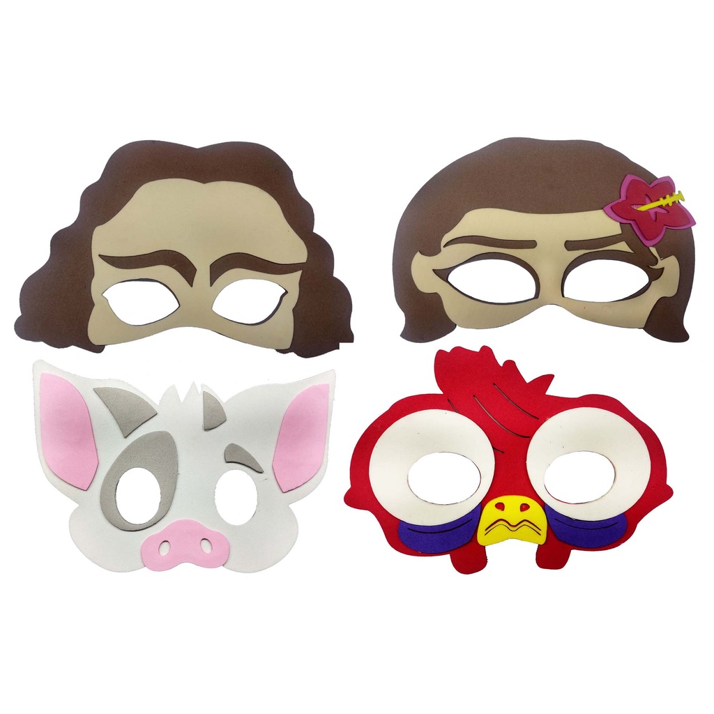 Kit Máscara Fantasia Infantil Moana 10 Und Pronta Entrega