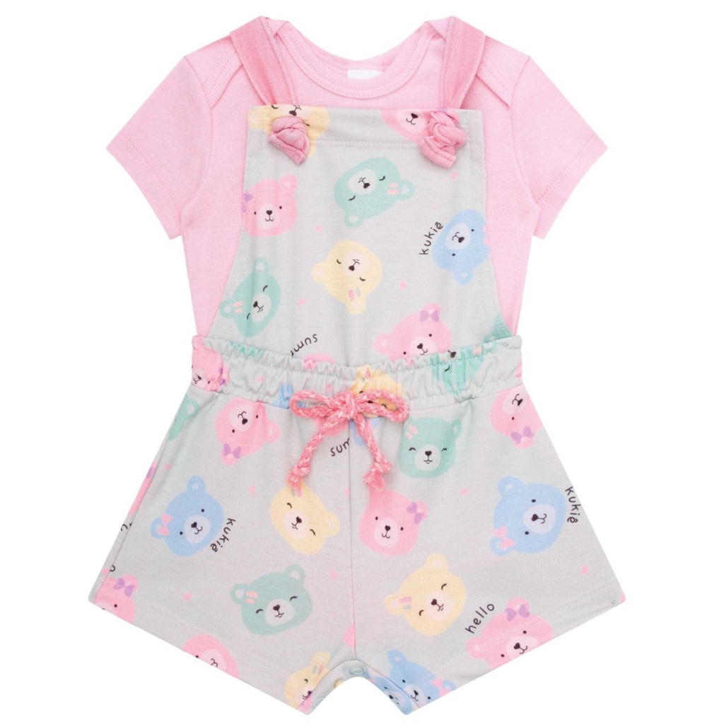 Jardineira Infantil Feminina Bebê, Kukiê