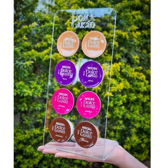 Suporte Porta Cápsulas Dolce Gusto - Tres - Nespresso - 8 Cápsulas Acrílico Cristal Vertical em Oferta na Shopee