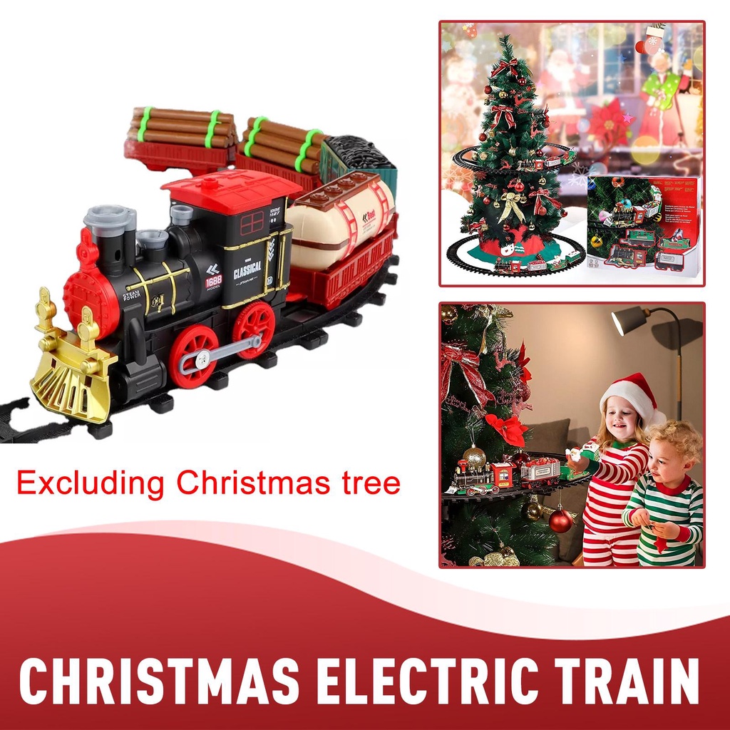 Decoração De Árvore De Natal Trem Elétrico De Carros De Brinquedos  Ferroviário Infantil De Corrida Blocos De Construção Presente | Shopee  Brasil
