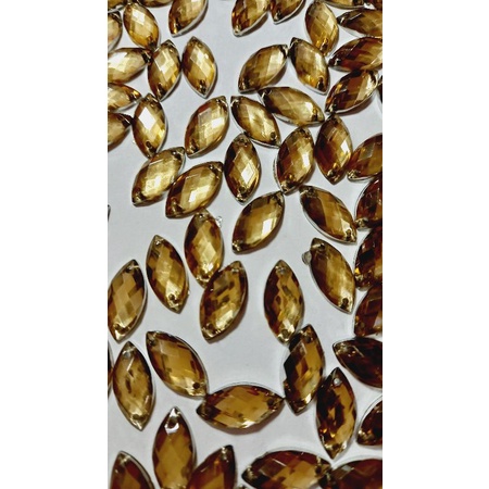 Chaton navete dourado brilhante 15x7mm pacote a escolher