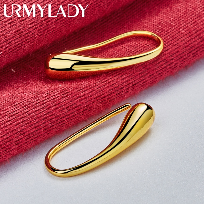 URMYLADY Gotas De Água/Brincos De Pinos De Ouro 24K Para Mulheres Moda De Noivado De Casamento Jóias De Encanto em Oferta na Shopee