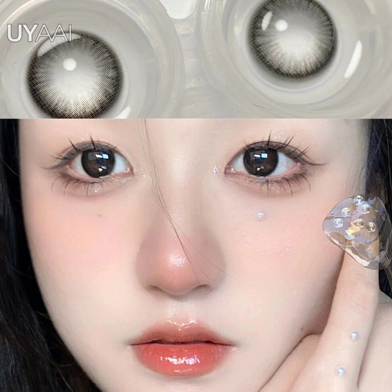 (COD) UYAAI Lentes De Contato Naturais Populares De Grau Mais Vendido Pretas De 14,2 mm coo black
