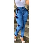 Calça Jeans Feminina Jogger/lançamento/cintura Alta/elastano