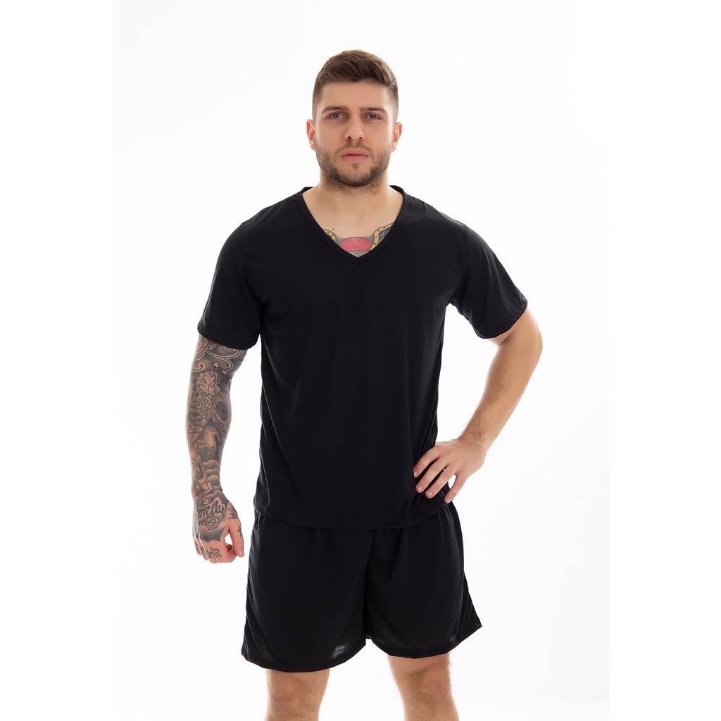 Promoção Pijamas Gola V Masculino Fechado Conjunto Curto AQN SPORT