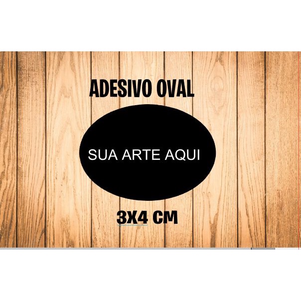 Adesivos oval - 3x4 cm - Personalizado Com Sua Arte