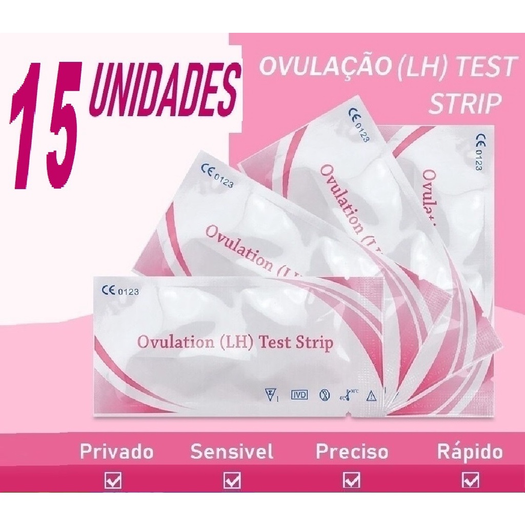 15 testes de ovulação Teste Strip detecta fertilidade