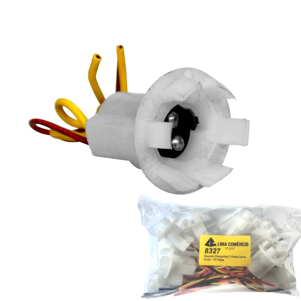 Soquete (Margarida) 2 Polos Garra Nylon - 10 Peças em Oferta na Shopee